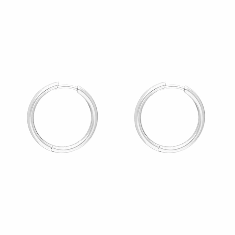 Sterling Silver 19mm Round Hoop Earrings