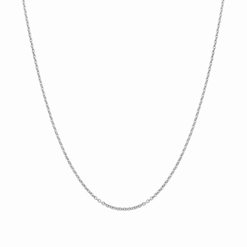 Sterling Silver 20 Inch Trace Link Chain With Adjustable Slider
