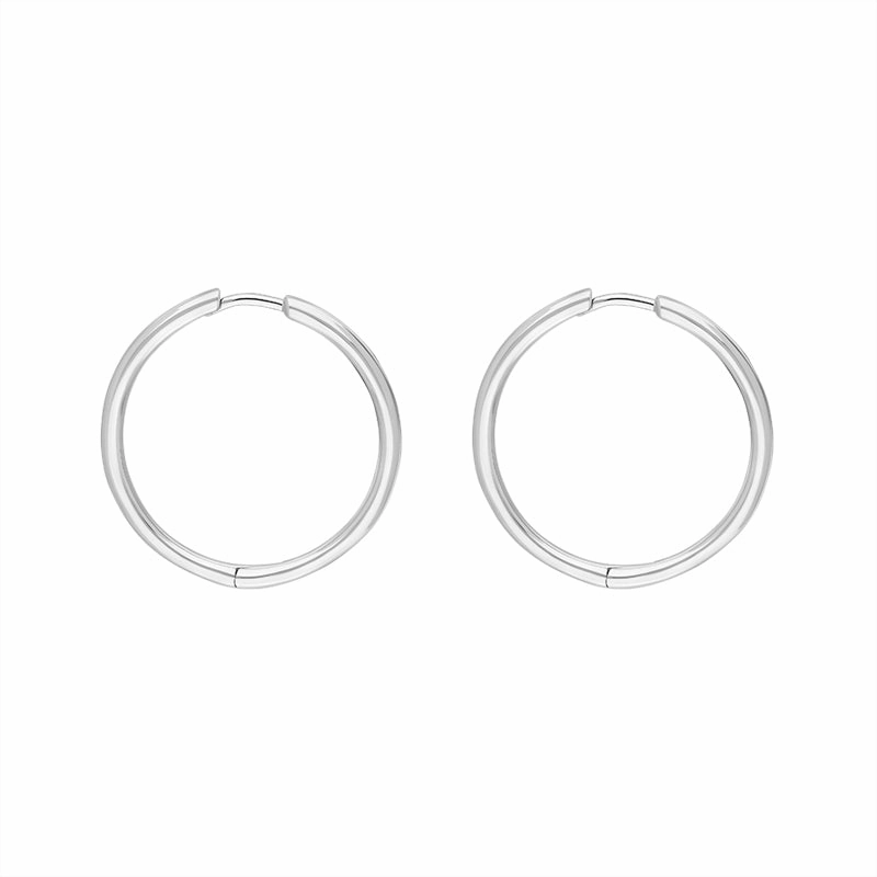 Sterling Silver 24mm Hoop Earrings