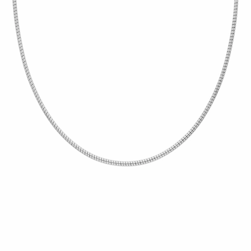 Sterling Silver 42cm Round Flexible Collar Chain D