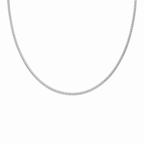 Sterling Silver 42cm Round Flexible Collar Chain D