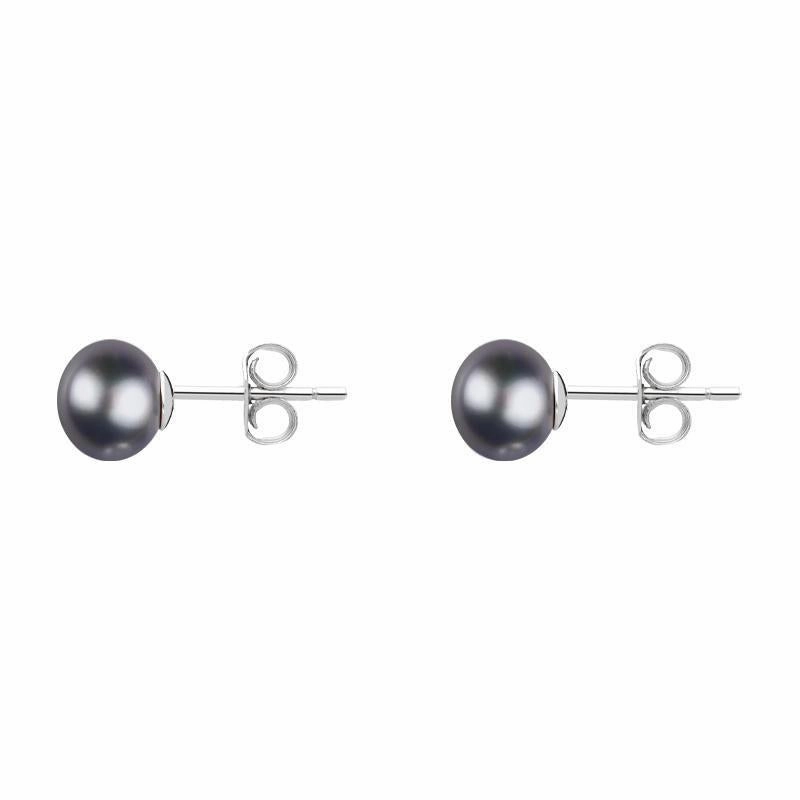 Sterling Silver 4mm Black Freshwater Pearl Stud Earrings