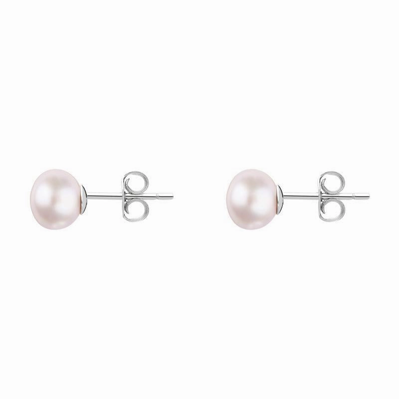 Sterling Silver 4mm Pink Freshwater Pearl Stud Earrings