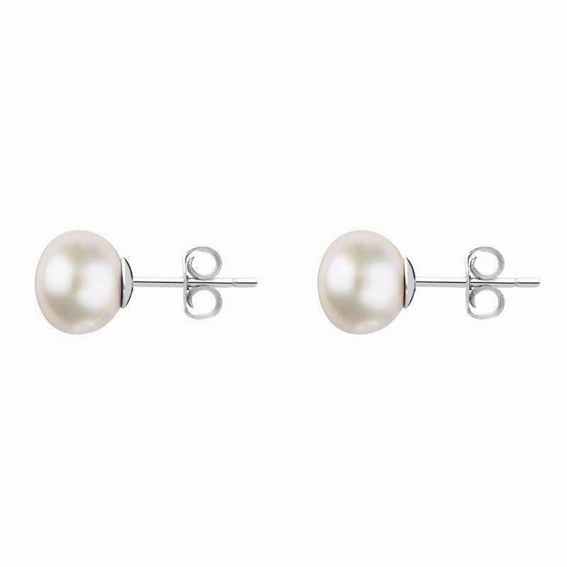 Sterling Silver 5mm White Freshwater Pearl Stud Earrings