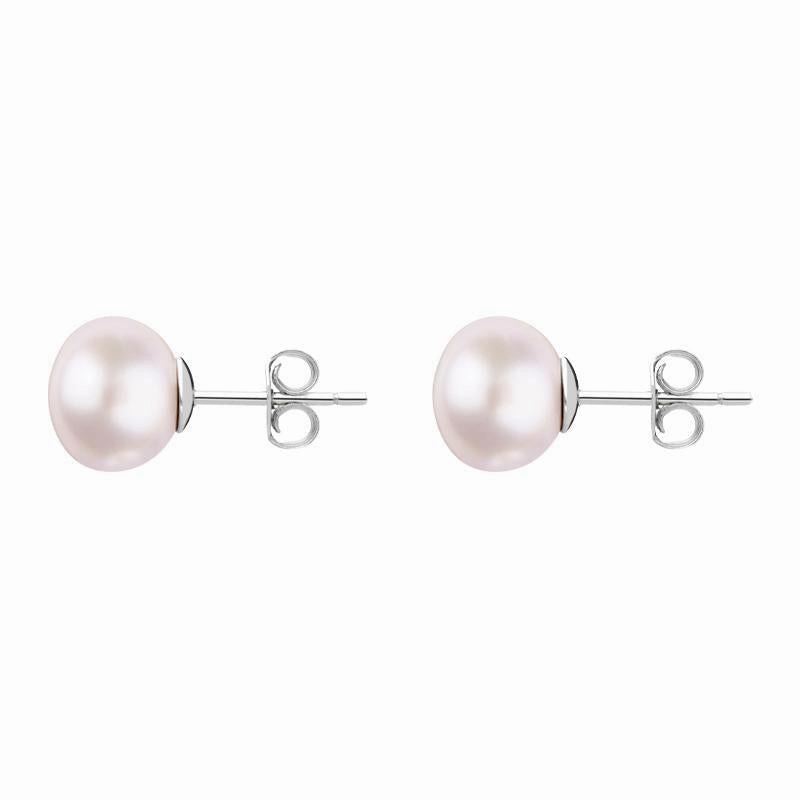 Sterling Silver 6mm Pink Freshwater Pearl Stud Earrings