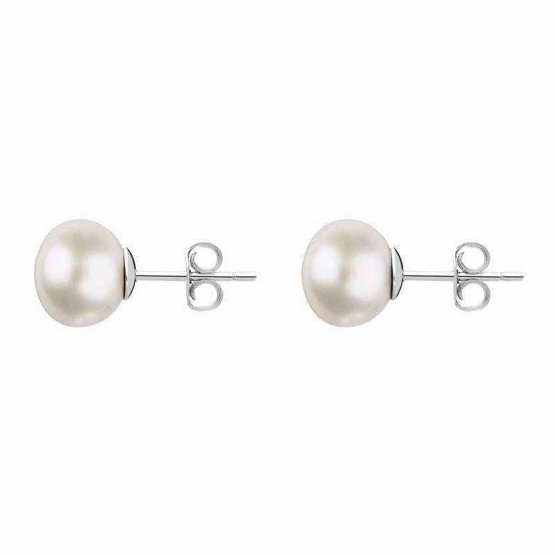 Sterling Silver 6mm White Freshwater Pearl Stud Earrings