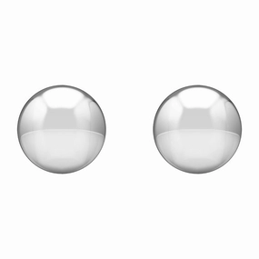Sterling Silver 9mm Button Stud Earrings
