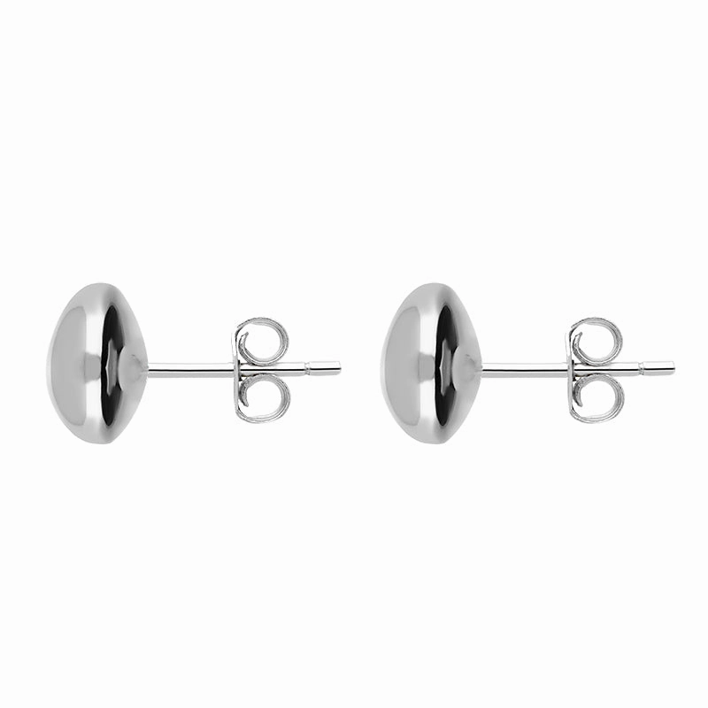 Sterling Silver 9mm Button Stud Earrings