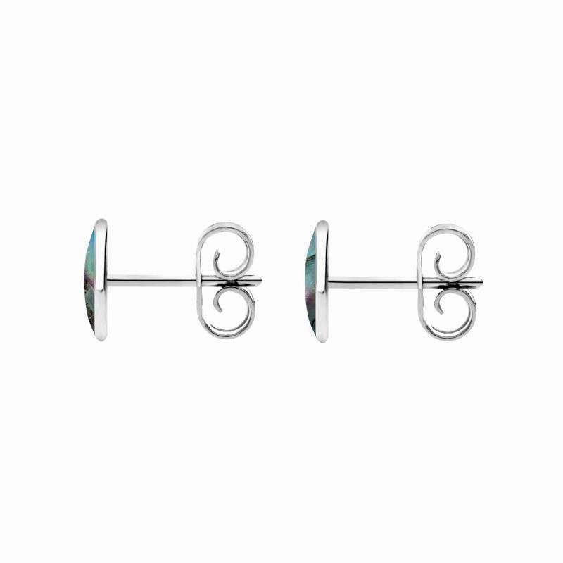 Sterling Silver Abalone 7 x 5mm Classic Small Oval Stud Earrings