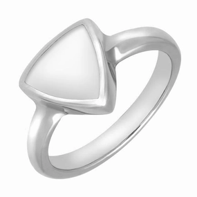 Sterling Silver Bauxite Curved Triangle Ring