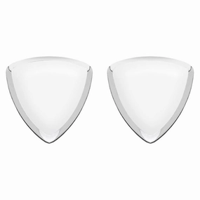 Sterling Silver Bauxite Curved Triangle Stud Earrings