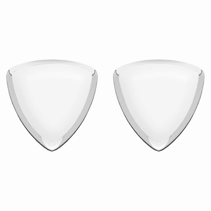 Sterling Silver Bauxite Curved Triangle Stud Earrings