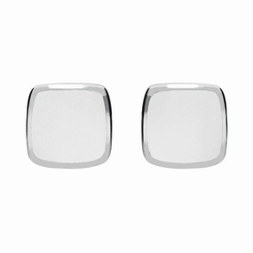 Sterling Silver Bauxite Cushion Stud Earrings