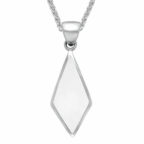 Sterling Silver Bauxite Diamond Shaped Necklace