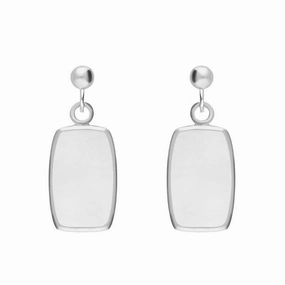 Sterling Silver Bauxite Dinky Barrel Drop Earrings