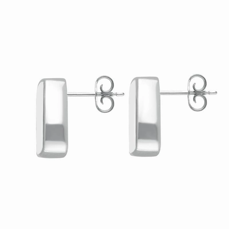 Sterling Silver Bauxite Dinky Barrel Stud Earrings