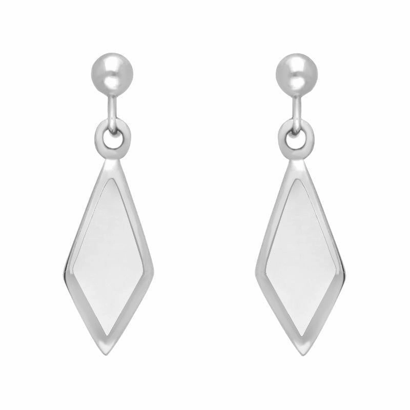 Sterling Silver Bauxite Dinky Diamond Shape Drop Earrings