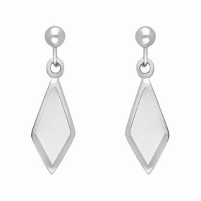 Sterling Silver Bauxite Dinky Diamond Shape Drop Earrings