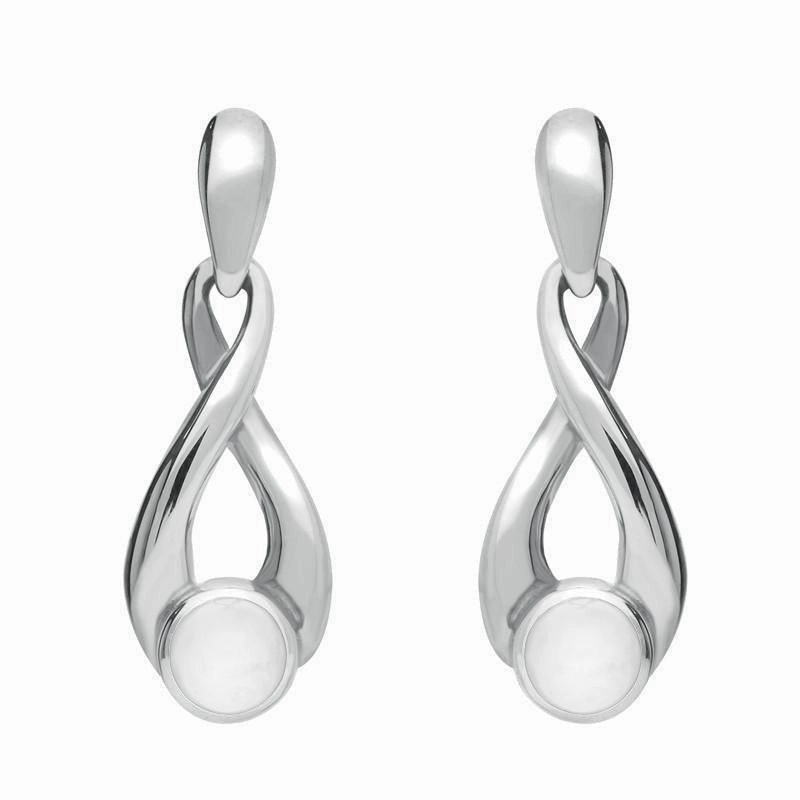Sterling Silver Bauxite Eternity Loop Drop Earrings