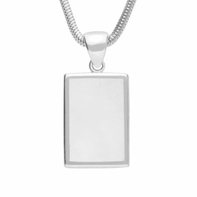 Sterling Silver Bauxite Flat Oblong Classic Necklace