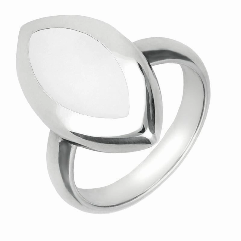 Sterling Silver Bauxite Framed Marquise Ring