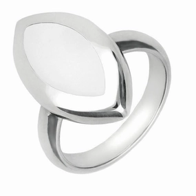 Sterling Silver Bauxite Framed Marquise Ring