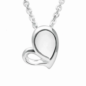 Sterling Silver Bauxite Half Filled Heart Necklace