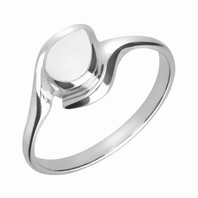 Sterling Silver Bauxite Offset Pear Ring