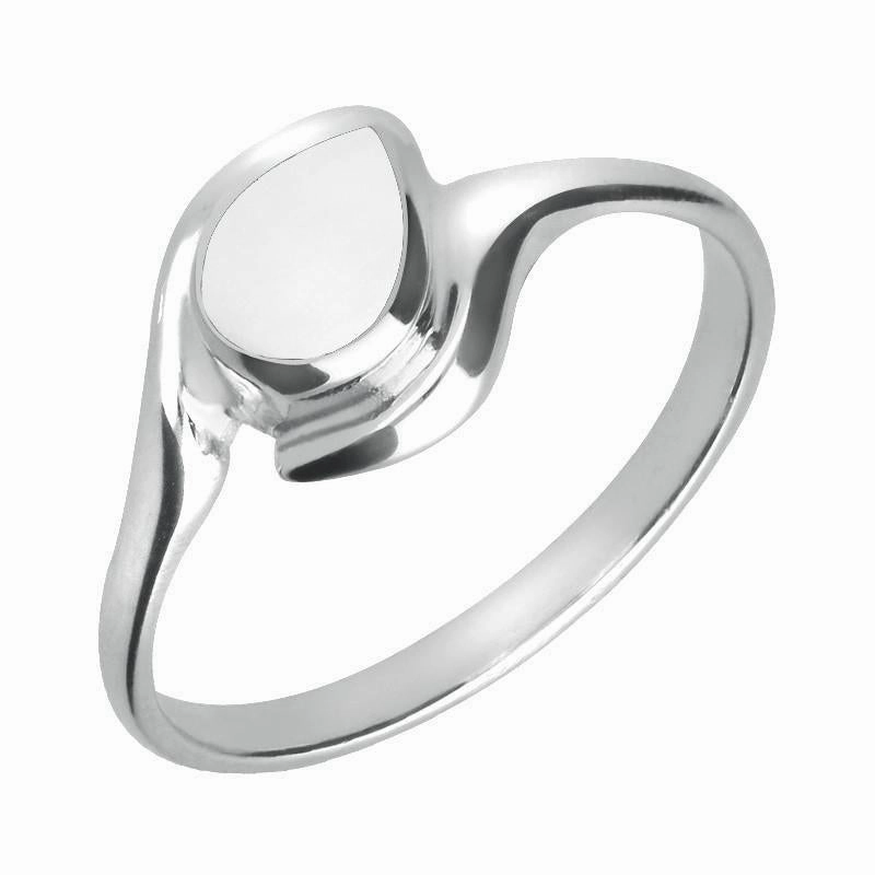 Sterling Silver Bauxite Offset Pear Ring