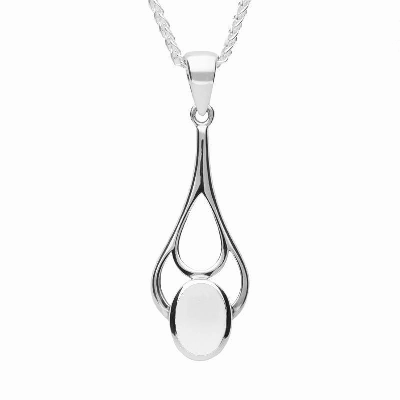 Sterling Silver Bauxite Oval Spoon Necklace