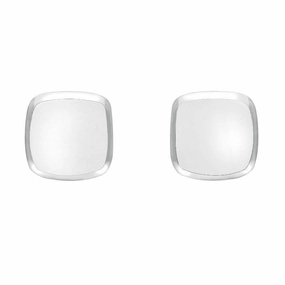 Sterling Silver Bauxite Small Dinky Cushion Stud Earrings
