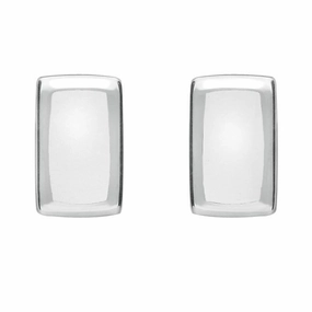 Sterling Silver Bauxite Small Oblong Stud Earrings