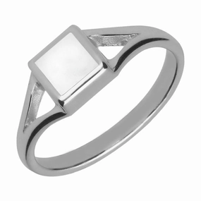 Sterling Silver Bauxite Square Split Shank Ring