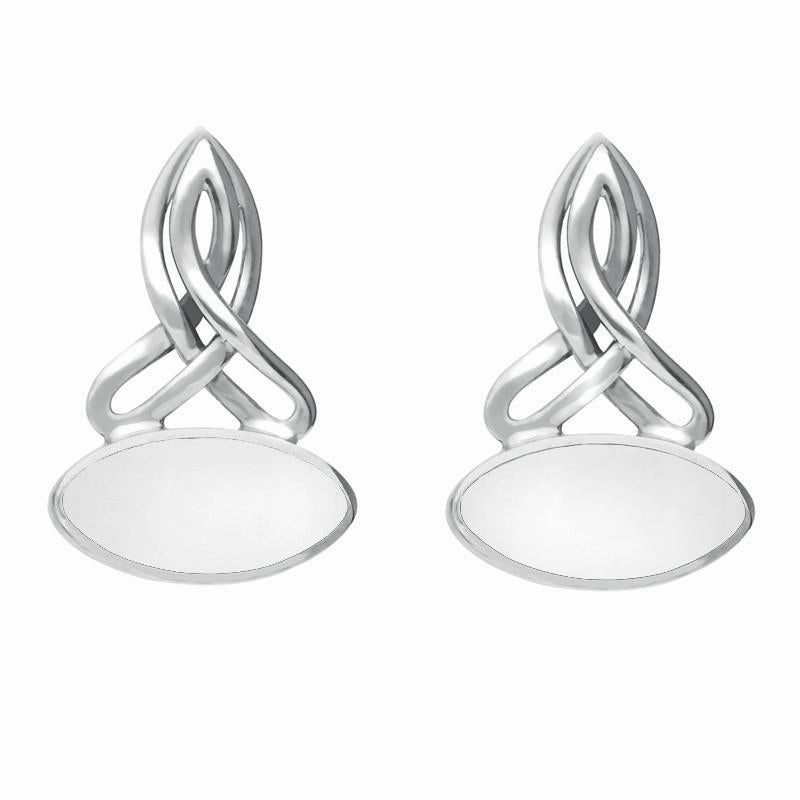 Sterling Silver Bauxite Wide Marquise Celtic Stud Earrings