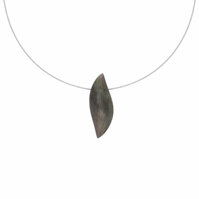 Sterling Silver Black Rhodium Leaf Necklace D