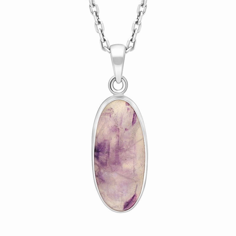 Sterling Silver Blue John Abstract Oval Necklace D