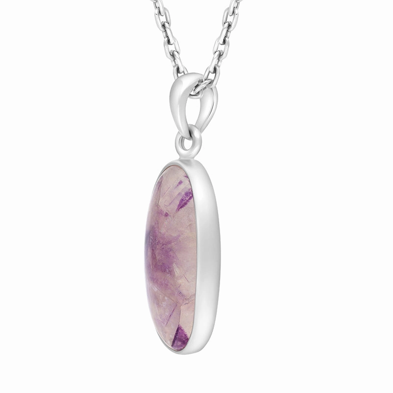Sterling Silver Blue John Abstract Oval Necklace D