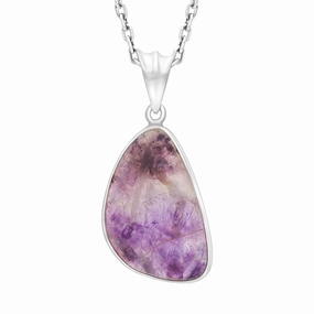 Sterling Silver Blue John Curved Triangle Necklace D