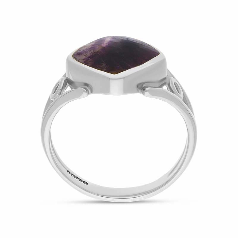 Sterling Silver Blue John Cushion Cut Ring
