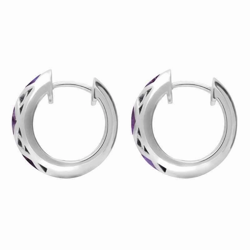 Sterling Silver Blue John Geometric Hoop Earrings