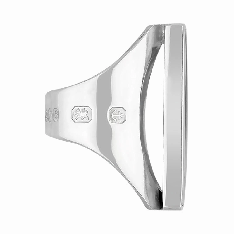 Sterling Silver Blue John Hallmark Large Oblong Ring