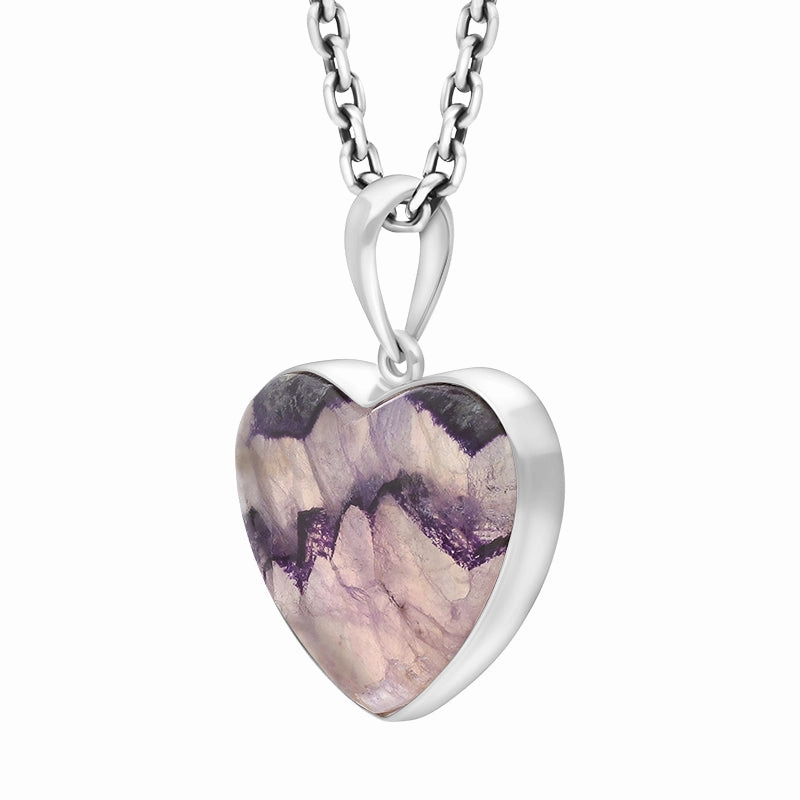 Sterling Silver Blue John Heart Necklace D