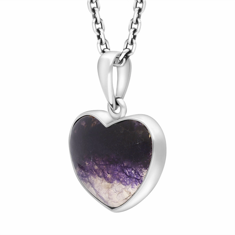 Sterling Silver Blue John Heart Necklace D