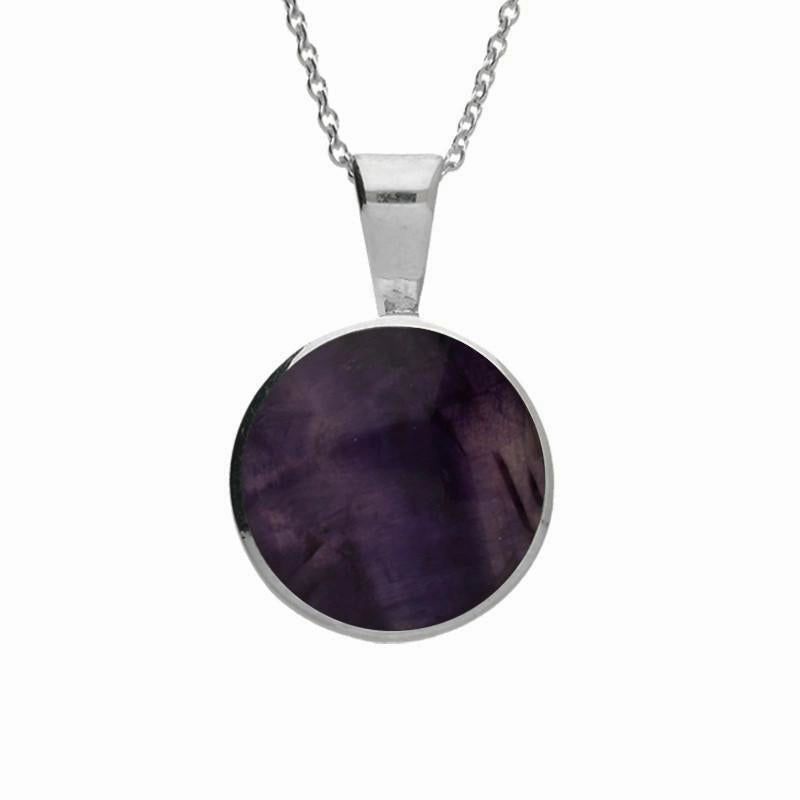 Sterling Silver Blue John Heritage Round Necklace