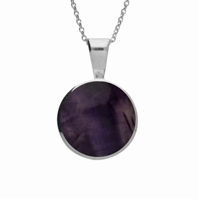 Sterling Silver Blue John Heritage Round Necklace