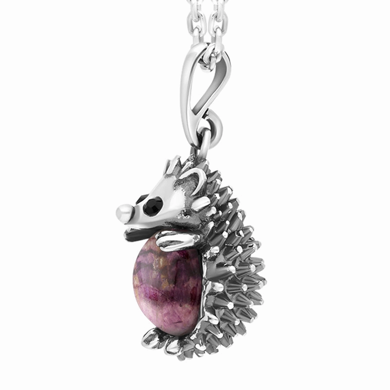 Sterling Silver Blue John Large Hedgehog Necklace