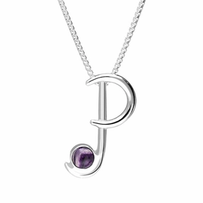 Sterling Silver Blue John Love Letters Initial P Necklace