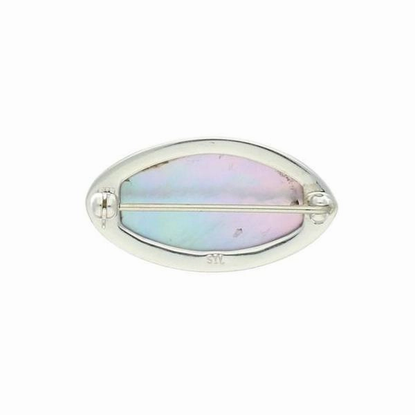 Sterling Silver Blue John Marquise Brooch