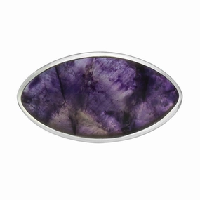 Sterling Silver Blue John Marquise Brooch