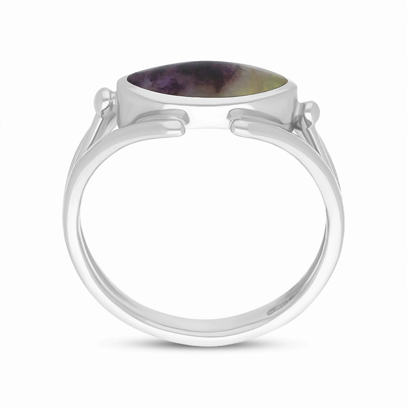 Sterling Silver Blue John Marquise Open Shank Ring